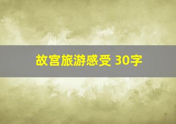 故宫旅游感受 30字